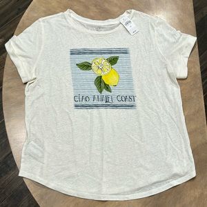 Loft White Amalfi Coast T-Shirt, Size XS